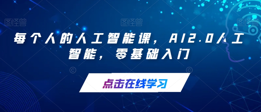 每个人的人工智能课，AI2.0人工智能，零基础入门-赚金金-技能学习分享