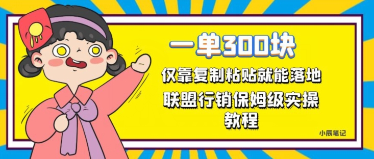一单轻松300元，仅靠复制粘贴，每天操作一个小时，联盟行销保姆级出单教程，正规长久稳定副业【揭秘】-赚金金-技能学习分享