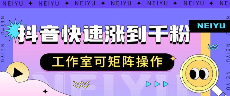 抖音快速涨粉秘籍，教你如何快速涨到千粉，工作室可矩阵操作【揭秘】-赚金金-技能学习分享