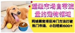 超级市场自带流量的宠物领域,同城萌宠项目冷门方法打破热门市场,小白轻松600+-赚金金-技能学习分享