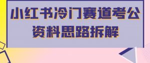 小红书冷门赛道考公资料思路拆解,简单搬运无需操作,转化高涨粉快轻松月入过万-赚金金-技能学习分享