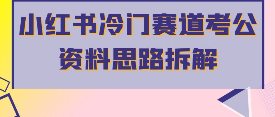 小红书冷门赛道考公资料思路拆解，简单搬运无需操作，转化高涨粉快轻松月入过万-赚金金-技能学习分享