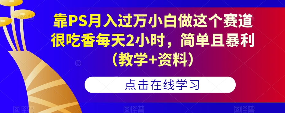 靠PS月入过万小白做这个赛道很吃香每天2小时，简单且暴利（教学+资料）-赚金金-技能学习分享