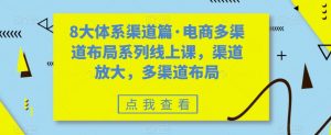 8大体系渠道篇·电商多渠道布局系列线上课，渠道放大，多渠道布局-赚金金-技能学习分享