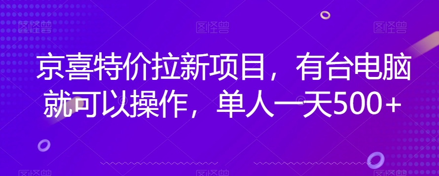 京喜特价拉新新玩法，有台电脑就可以操作，单人一天500+【揭秘】-赚金金-技能学习分享
