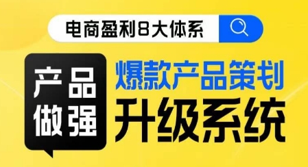电商盈利8大体系 ·产品做强爆款产品策划系统升级线上课,全盘布局更能实现利润突破-赚金金-技能学习分享