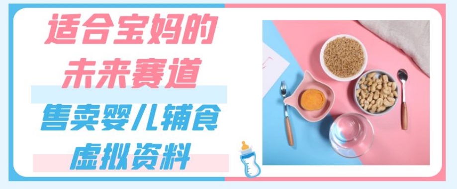 适合宝妈的未来赛道,售卖婴儿辅食虚拟资料,一份9.9-69.9元闭眼赚钱-赚金金-技能学习分享