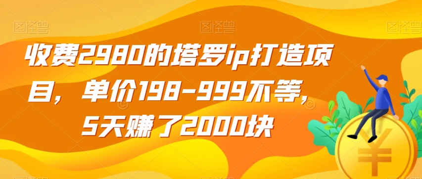 收费2980的塔罗ip打造项目，单价198-999不等，5天赚了2000块【揭秘】-赚金金-技能学习分享