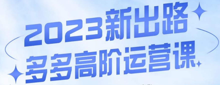 大炮·多多高阶运营课，3大玩法助力打造爆款，实操玩法直接亮出干货-赚金金-技能学习分享