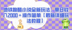 地铁跑酷小说全新玩法，单日收入2000＋操作简单【最新详细玩法教程】【揭秘】-赚金金-技能学习分享