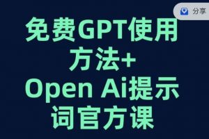 免费GPT+OPEN AI提示词官方课-赚金金-技能学习分享