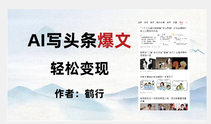 暴力拆解AI写头条爆文，轻松日入500+-赚金金-技能学习分享