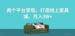 两个平台变现,打造线上家具城,月入3W+【揭秘】-赚金金-技能学习分享