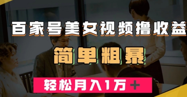 百家号美女视频撸收益，几分钟一条视频，轻松月入万元【揭秘】-赚金金-技能学习分享