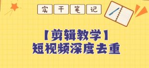 【保姆级教程】短视频搬运深度去重教程-赚金金-技能学习分享