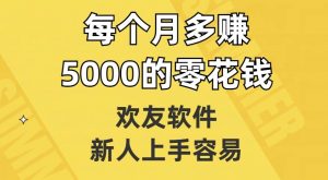 欢友软件,新人上手容易,每个月多赚5000的零花钱【揭秘】-赚金金-技能学习分享