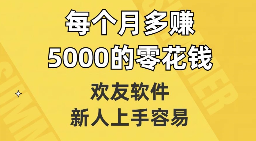 欢友软件，新人上手容易，每个月多赚5000的零花钱【揭秘】-赚金金-技能学习分享