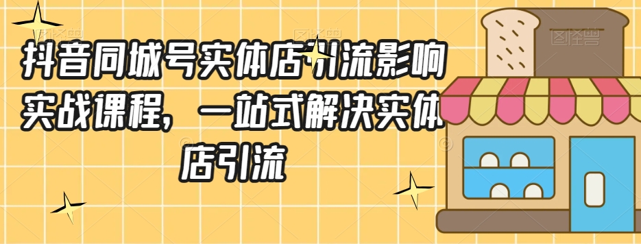 抖音同城号实体店引流营销实战课程，一站式解决实体店引流-赚金金-技能学习分享