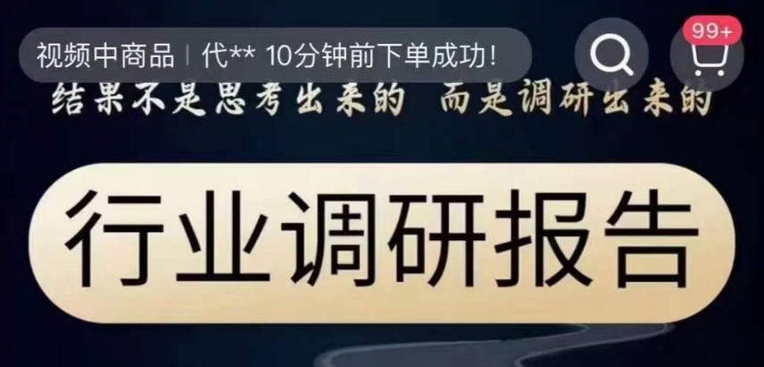 行业调研报告，结果不是思考出来的而是调研出来的-赚金金-技能学习分享