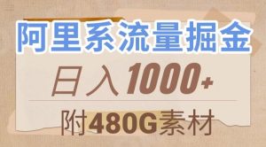 阿里系流量掘金,几分钟一个作品,无脑搬运,日入1000+(附480G素材)【揭秘】-赚金金-技能学习分享