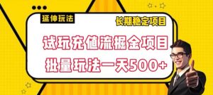 试玩充值流掘金项目,批量矩阵玩法一天500+【揭秘】-赚金金-技能学习分享