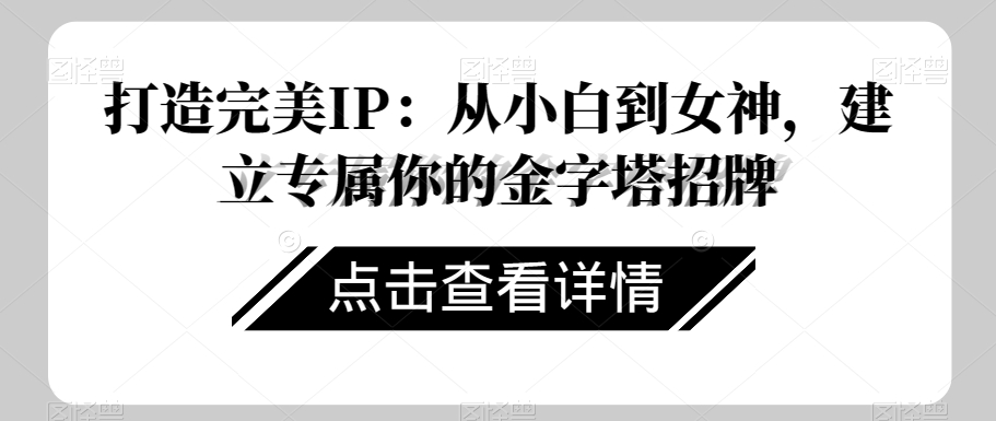 打造完美IP：从小白到女神，建立专属你的金字塔招牌-赚金金-技能学习分享