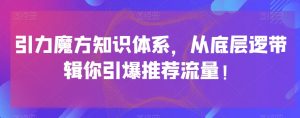 引力魔方知识体系，从底层逻‮带辑‬你引爆‮荐推‬流量！-赚金金-技能学习分享