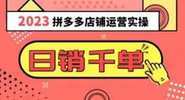 2023拼多多运营实操，每天30分钟日销1000＋，爆款选品技巧大全（10节课）-赚金金-技能学习分享
