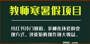 小红书冷门赛道,教师寒暑假项目,多种连环套的变现方式,还能矩阵操作放大收益【揭秘】-赚金金-技能学习分享