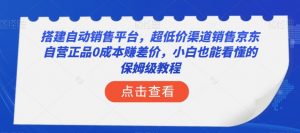 搭建自动销售平台,超低价渠道销售京东自营正品0成本赚差价,小白也能看懂的保姆级教程【揭秘】-赚金金-技能学习分享