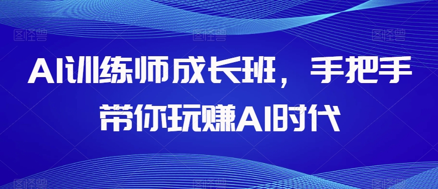 AI训练师成长班，手把手带你玩赚AI时代-赚金金-技能学习分享