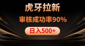 虎牙拉新项目，审核通过率90%，日入1000+-赚金金-技能学习分享