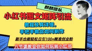 2023年最强小红书图文矩阵玩法,新手小白也能轻松日引100+精准创业粉,纯实操教学,不容错过!-赚金金-技能学习分享