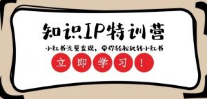 知识IP特训营 :小红书-流量变现,带你轻松玩转小红书(23节视频课)-赚金金-技能学习分享