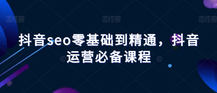 抖音seo零基础到精通，抖音运营必备课程-赚金金-技能学习分享