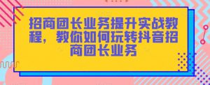 招商团长业务提升实战教程，教你如何玩转抖音招商团长业务-赚金金-技能学习分享
