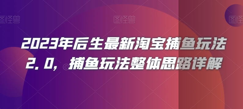 2023年后生最新淘宝捕鱼玩法2.0,捕鱼玩法整体思路详解-赚金金-技能学习分享