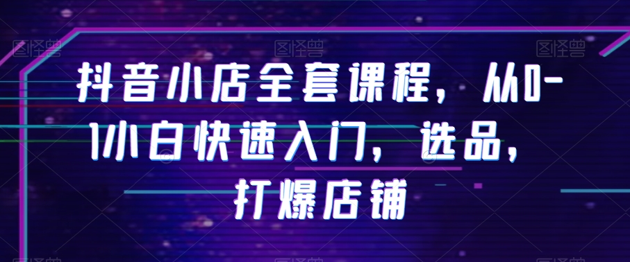 抖音小店全套课程，从0-1小白快速入门，选品，打爆店铺-赚金金-技能学习分享
