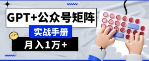 AI流量主系统课程基础版1.0,GPT+公众号矩阵实战手册【揭秘】-赚金金-技能学习分享