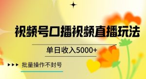 视频号囗播视频直播玩法，单日收入5000+，批量操作不封号【揭秘】-赚金金-技能学习分享