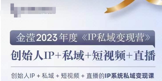 IP私域变现营，创业人做私域IP必参加的变现营-赚金金-技能学习分享
