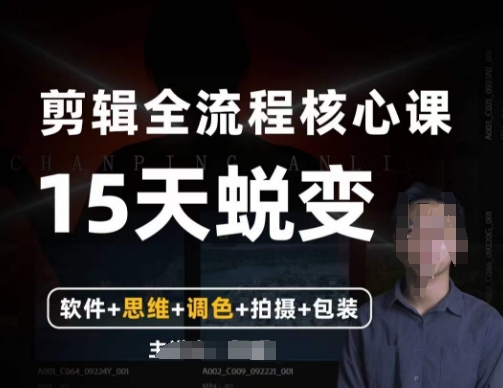 阿晖【全能剪辑高手训练营】剪辑+思维+调色+拍摄+包装（5合1）-赚金金-技能学习分享