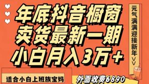 外面收费6890元年底抖音橱窗卖货最新一期,小白月入3万,适合小白上班族宝妈【揭秘】-赚金金-技能学习分享