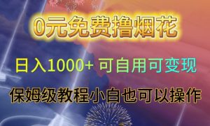 0元免费撸烟花日入1000+可自用可变现保姆级教程小白也可以操作【仅揭秘】-赚金金-技能学习分享