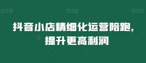 抖音小店精细化运营陪跑,提升更高利润-赚金金-技能学习分享