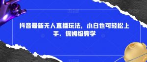 抖音最新无人直播玩法,小白也可轻松上手,保姆级教学,附所有素材+插件【揭秘】-赚金金-技能学习分享