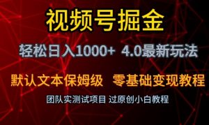 视频号掘金轻松日入1000+4.0最新保姆级玩法零基础变现教程【揭秘】-赚金金-技能学习分享