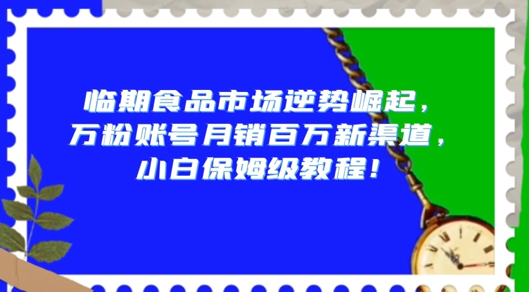 临期食品市场逆势崛起，万粉账号月销百万新渠道，小白保姆级教程【揭秘】-赚金金-技能学习分享