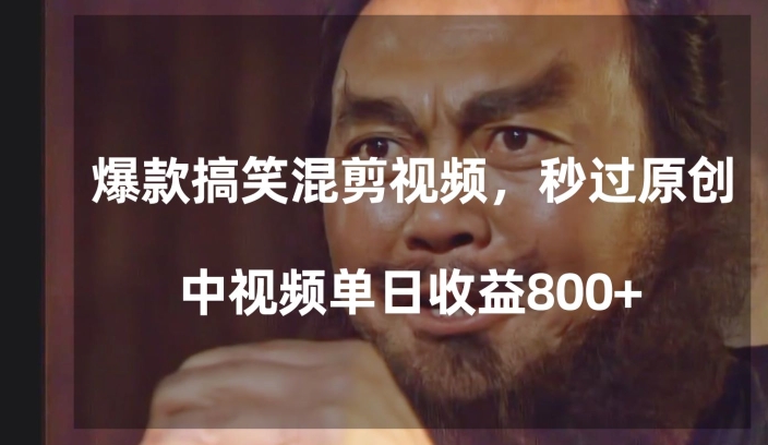 爆款搞笑混剪视频，百分百过原创，单日中视频播放收益800+【揭秘】-赚金金-技能学习分享
