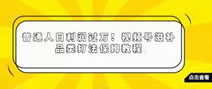普通人日利润过万!视频号滋补品类打法保姆教程【揭秘】-赚金金-技能学习分享